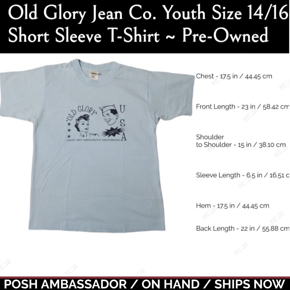 Old Glory Jean Co. - Youth Size 14/16 ~ Short Sleeve T-Shirt ~ Pre-Owned